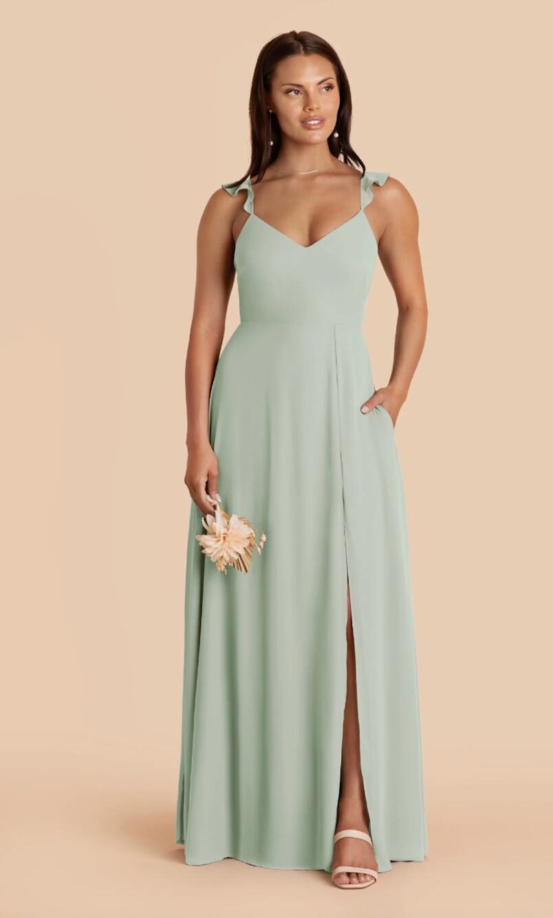 Birdie Gray Doris Bridesmaid Dress - Chiffon Sage - Size XL